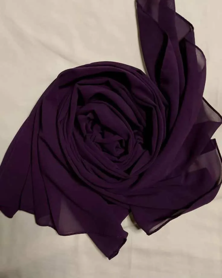 Hijeb Chiffon Violet Aubergine