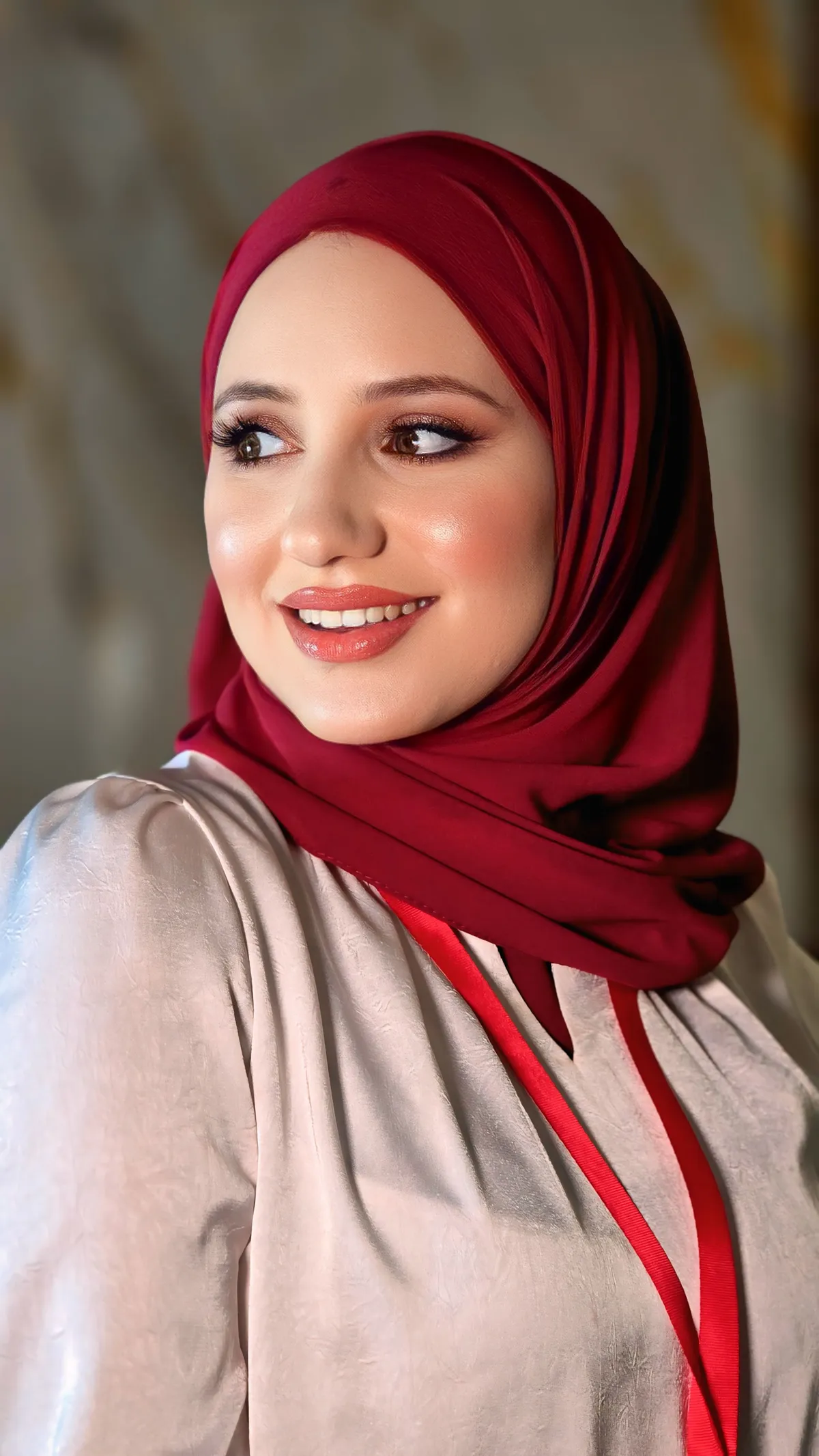 Hijeb Chiffon Rouge Bordeau